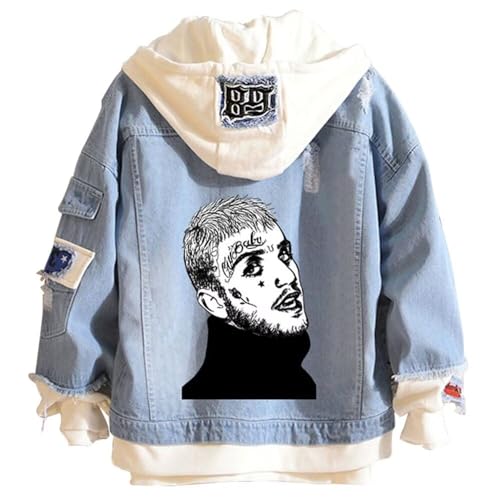 Image of KPOP Rapper Denim Jacket Jeans Love Printed Fashion Sport Hip Hop Hoodie