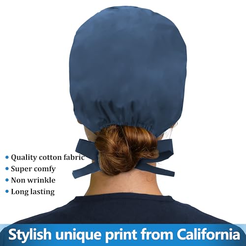 Image of ABAMERICA Working Caps with Button and Sweatband, Adjustable Working Hats for Women Men, One Size(Tie Back or Toggle)