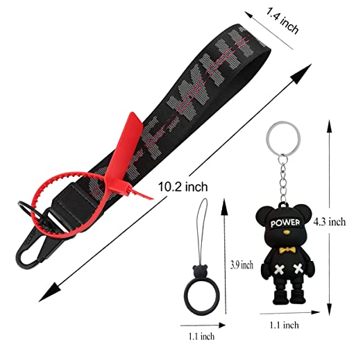 Bornystar Classic Keychain, Off Keychains For Men, Lanyards For Keys, Wristlet Keychain, 4 Pcs Wrist Lanyard Keychain For Car Keys Assecories - (Silver And Black) #TOP1