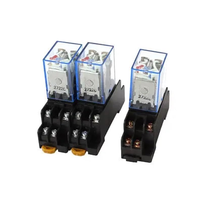 THKCTOXF 3個 AC 110V/120V 5A コイル レッドランプ 35mm DINレール DPDT 8ピン パワーリレー