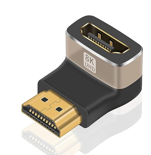 Image of ETZIN 8K HDMI 2.1 Extender Adapter, 90 Degree Upward Angle Male to Female HDMI Adapter Extender Compatible with TV, Ro-ku, Firestick, Chrome-cast, Switch, Laptop, PC, EPL-1053H.