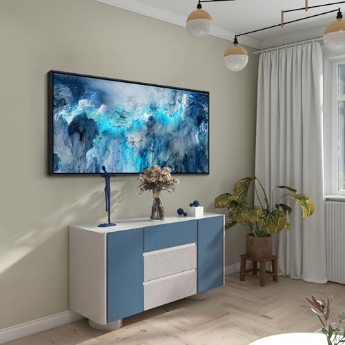 Image of Mofutinpo Large Abstract Canvas Art | Framed Modern Contemporary Wall Decor for Living Room, Bedroom, and Office | Blue Abstract Wall Pictures| Home Decorations Artwork for Walls 24 x48in