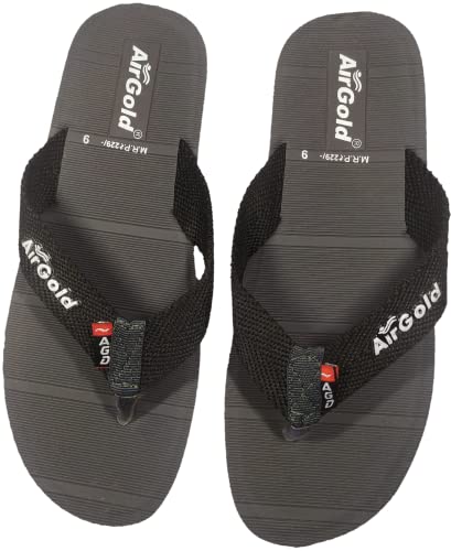 Image of New Men's air gold chappals / Slippers Gray Black