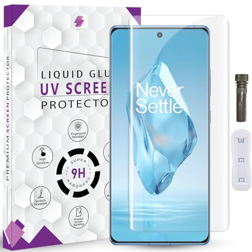 Image of Advanced HD+ UV Tempered Glass Screen Protector For Oneplus 12R 5G (6.78 Inch, Pack of 1) Full Adhesive UV Curved Screen Guard, Case Friendly with installation kit & Guide
