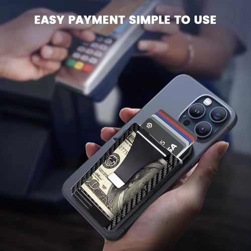 Magsafe Wallet with Money Clip,Ridge Wallets for Men Magsafe Compatible for Large iPhone 16/15/14/13 Pro Max,Slim Magnetic Card Holder with Stand & Money Clip-Magsafe Pop Up Wallet for Men4