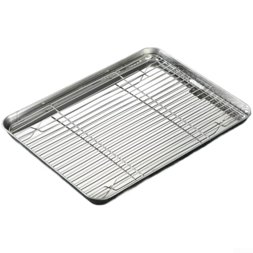 Bandeja para asar de acero inoxidable 304 con rejilla resistente de repostería 3
