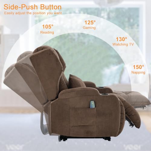 Image of Wall Hugger Power Recliner Chair Set of 2, Overstuffed Home Theater Seating w /Heat Massage Electric Movie Gaming Sofa Reclining Sleeper Chair with LED Light /Lumbar Pillow /Cup Holders