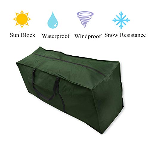 FIDOOVIVIA Garden Furniture Cushion Storage Bag Waterproof Lightweight Carry Handbag for Outdoor Garden Cushion Pad (Green)