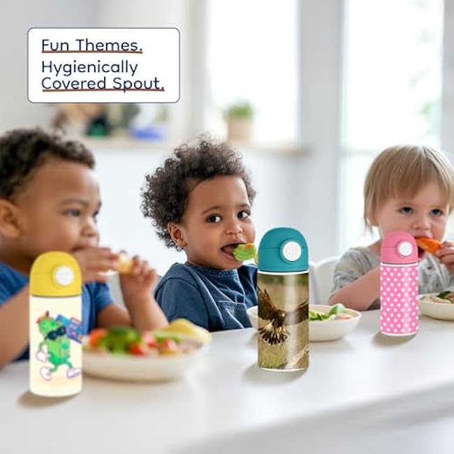 Sentimental Bird Enthusiast 12oz Kids Black Bottle ¨C A Harris hawk in flight with a natural backdrop ¨C Outdoor Adventure, School Lunch