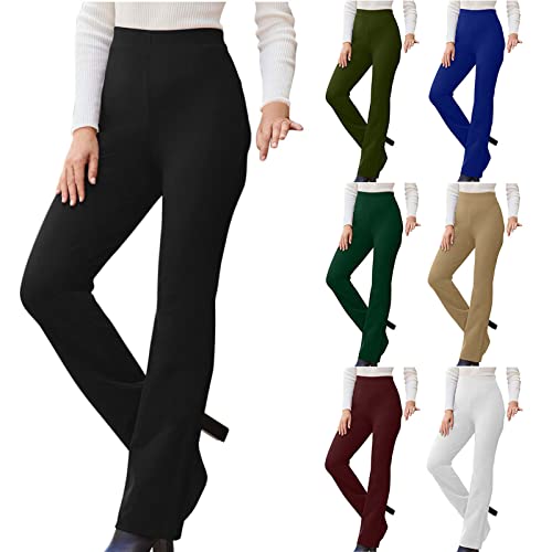 Generic Prime of Day Deals Today 2024 Paper Bag Pants Women High Waist Dress Pants for Women Fashion 2024 Straight Leg Slack Pant Stretchy Business Casual Work Trousers Harem Pants Women Black S