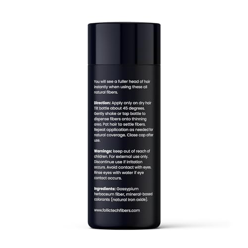 Follic Tech Hair Fibers For Thinning Hair For Women And Men. Achieve Thicker And Fuller Looking Hair Instantly. Thick Hair Fiber To Conceal Hair Loss In 6 Shades thumb #1