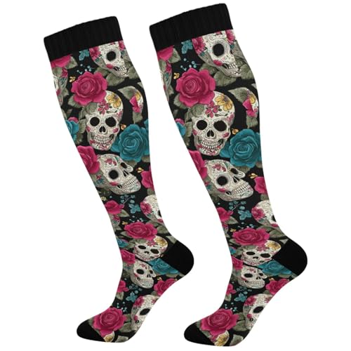 Image of Pigsaly Womens Compression Socks Yellow Stars Funny Brown Capybara Knee High Socks Athletic Tube Sock Outdoor Sport Socks