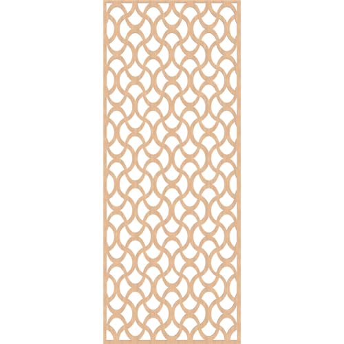 Image of 35 3 /8 inchW x 89 3 /8 inchH x 3 /8 inchT Resort Decorative Fretwork Wood Wall Panels, Hickory