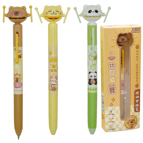 3-Pack Bolígrafos con Tinta Negra y Figuras de Animales