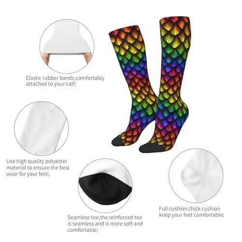 Dragon Scales Youth Men and Women Soccer Socks Slip High Socks for Running, Travel, Athletic 5