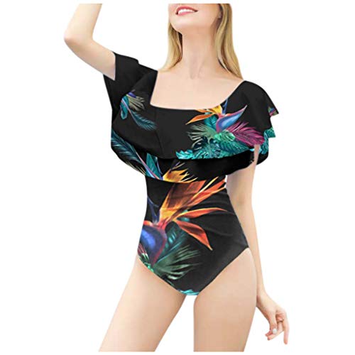 Family Matching Swimsuits - Mommy & Me Floral Bathing Bikini One-Piece Swimsuit Beachwear Elegant Ruffle Swimwear