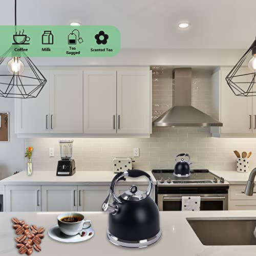 Foedo Tea Kettle, 3 Quart Whistling Tea Kettle For Stovetop With Cool Grip Ergonomic Handle, Food Grade Stainless Steel Tea Pots For Stove Top, Gas Electric Applicable #TOP1