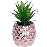 BLASCOOL Artificial Succulent Potted Pineapple Decor - Fake Pineapple Home Office Kitchen Table Decor (05 Rose Gold)