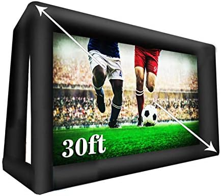 30 FT Outdoor Inflatable Projector Movie Screen-for Outdoor Parties- Front and Rear Viewing Supported-Includes Inflation Fan, Tie-Downs，Repair Kits and Storage Bag… (30)