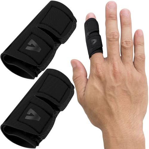 BEIQIYA 2pcs Adjustable Single Finger Sleeve, Upgraded Straps Finger Splints