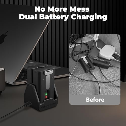 Image of Kidjoyo 2 Pack Replacement Battery for Ring Doorbell - 7200mAh Rechargeable Quick Release Batteries with Charger Station for Ring Doorbell Stick Up Cam Spotlight Cam and Other Cam, Long-Lasting Life