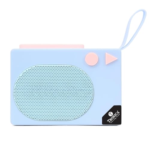 Image of Tronica Nawab 12W Portable Bluetooth Speaker with Metal Grill, Rechargeable Battery, 5 Hours Playback, FM Radio, USB & AUX Support (Multicolor Packed in a Jute Bag)