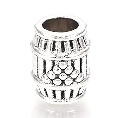 Antique Silver Barrel, 11x8mm
