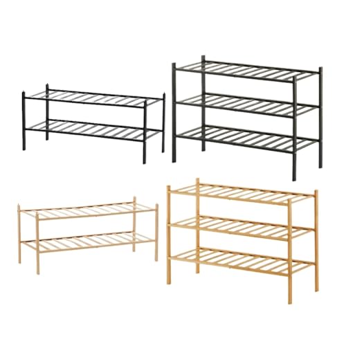 Genérico Organizador de Zapatos bambú Independiente, Soporte Vertical for Armario, for Dormitorio, baño, Cocina, Garaje(Yellow Height 33.3cm)