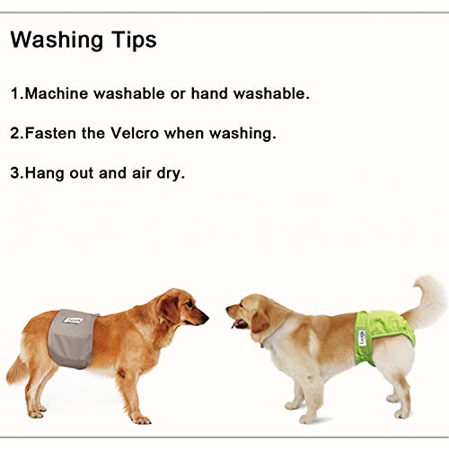 Luxja Reusable Male Dog Diapers (Pack Of 3), Washable Puppy Belly Band, Black+Gray+Coffee(X-Large) #TOP4
