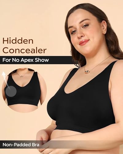 Image of Tweens Cotton Non-Padded Plus-Size Bonded Bra for Women | Full Coverage Broad Straps | Hidden Concealer | Seamless Wire-Free No-Dig Comfort | Breathable Cotton | Elastic-Free No Marks | Pack of 1