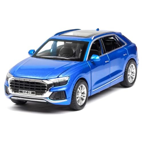 Image of New 1:32 Q8 Diecast Alloy Metal Pull Back Car with Openable Doors Music Sound and Light Vehicle Toy Car for Kids Boys (Blue)