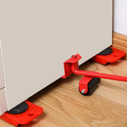 5PCS Furniture Movers Heavy Duty Lifter Tools Sliders Wheels Roller Set with Crowbar 150 kg/330 lb Capacity for Furniture,Refrigerator, Sofa, Cabinet - Image 4