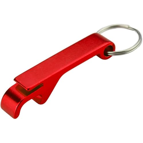 ADBEN Key Chain Bottle Opener Pocket Metal Metal Split Tool Keychain Bulk Kitchen Bar Tool Accessaries with Claw Bar (Red)
