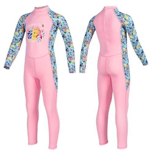 Kids Full Body Swimsuit One Piece Long Sleeve Wetsuit Skin Sun Protection Sunsuit Swimwear for Boys Girls4