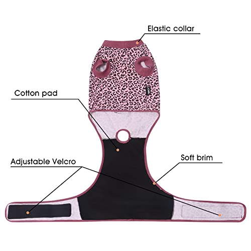 Image of Jiupety Dog Recovery Suit Adjustable, Dogs Bodysuit for Abdominal Wound After Surgery, Substitute E-Collar, 2XL Size, Anti-Licking Surgical Dog Onesies, Pink Leopard