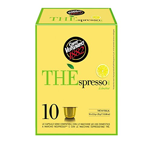 Caffè Vergnano THÈspresso1882 - 60 Capsule Tè Compatibili Nespresso, Limone - 6 confezioni da 10 capsule