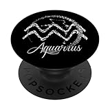 Aquarius Zodiac Sign Stars January February Birthday PopSockets Standard PopGrip