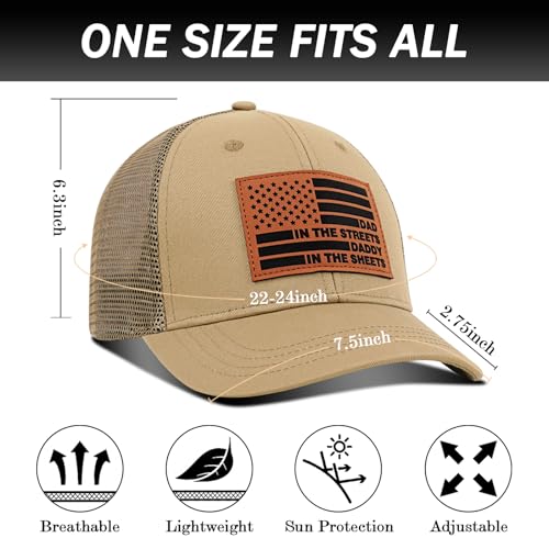 Image of Best Dad Ever American Flag Dad Hat - Adjustable Cotton Baseball Cap for Father's Day, Birthday Gifts from Daughter Son