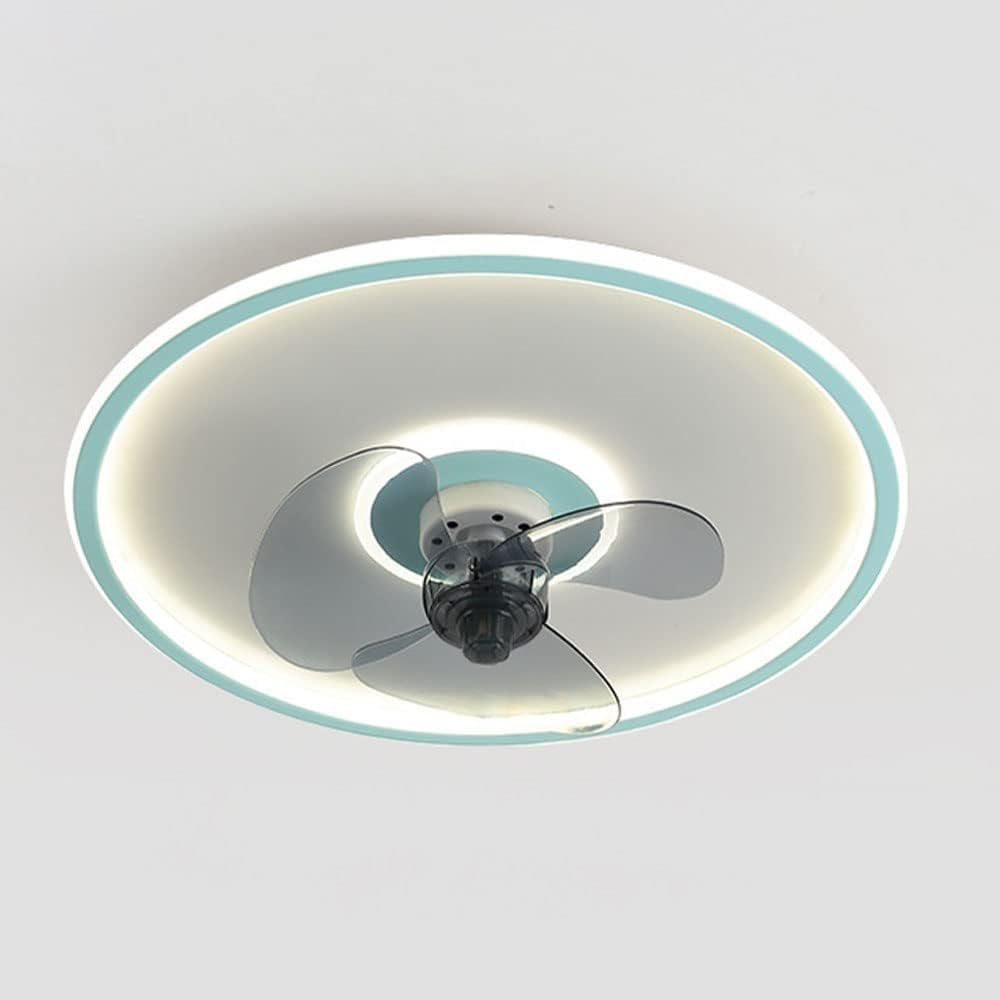 HXYSXHJUO Ceiling fan light LED Slim Mute Fan Light with Remote Control Dimmable 19.7 Inch Bedroom Living Room Dining Blue (Blue)