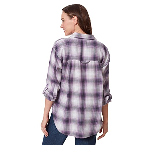 Image of Gloria Vanderbilt Women's Amanda Oversized Button Down Shirt with Roll-tab Sleeves