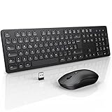 【Compatibilità】: Set mouse tastiera wireless compatibile con Windows 2000, XP, Vista, Win 7, Win 8, Win 10, ecc. Supporta computer portatili, desktop, PC e Chrome Book. La tastiera richiede 2 batterie AAA e il mouse richiede 1 batteria AA (non inclusa).