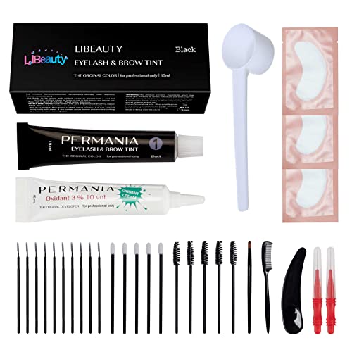 Libeauty Lash Tint Dye Kit Lasting 6-8 Weeks for Professional Lash or brow Tinting（Black）