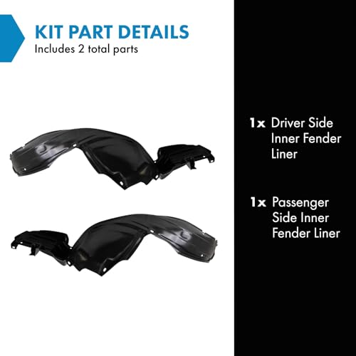 Image of TRQ Inner Fender Liner Set Compatible with 2000-2004 Subaru Legacy SU1248104 SU1249104