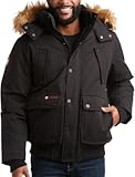 CANADA WEATHER GEAR Men’s Big & Tall Winter Jacket - Heavyweight Bomber Parka Coat Jacket for Big and Tall Men (Sizes: M-5X), Size X-Large, Raven Black