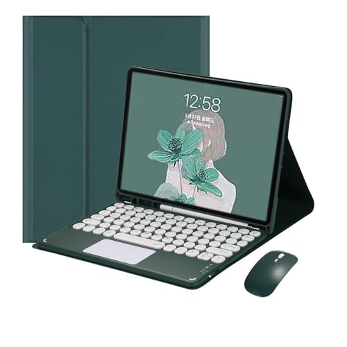 Clavier et souris ronds pour Samsung Tab S9 étui cuir PU contre les chocs