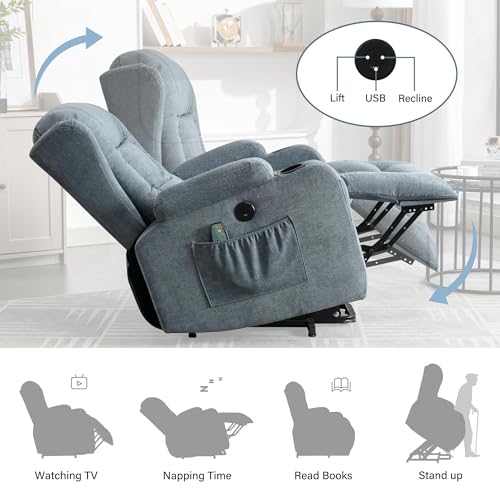 Sillón Power Lift Plegable Tela Lino miniatura 5