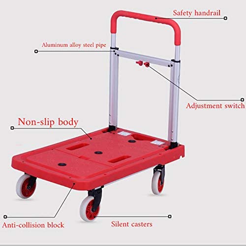 Carretilla plegable de acero inoxidable roja con capacidad 150kg miniatura 2
