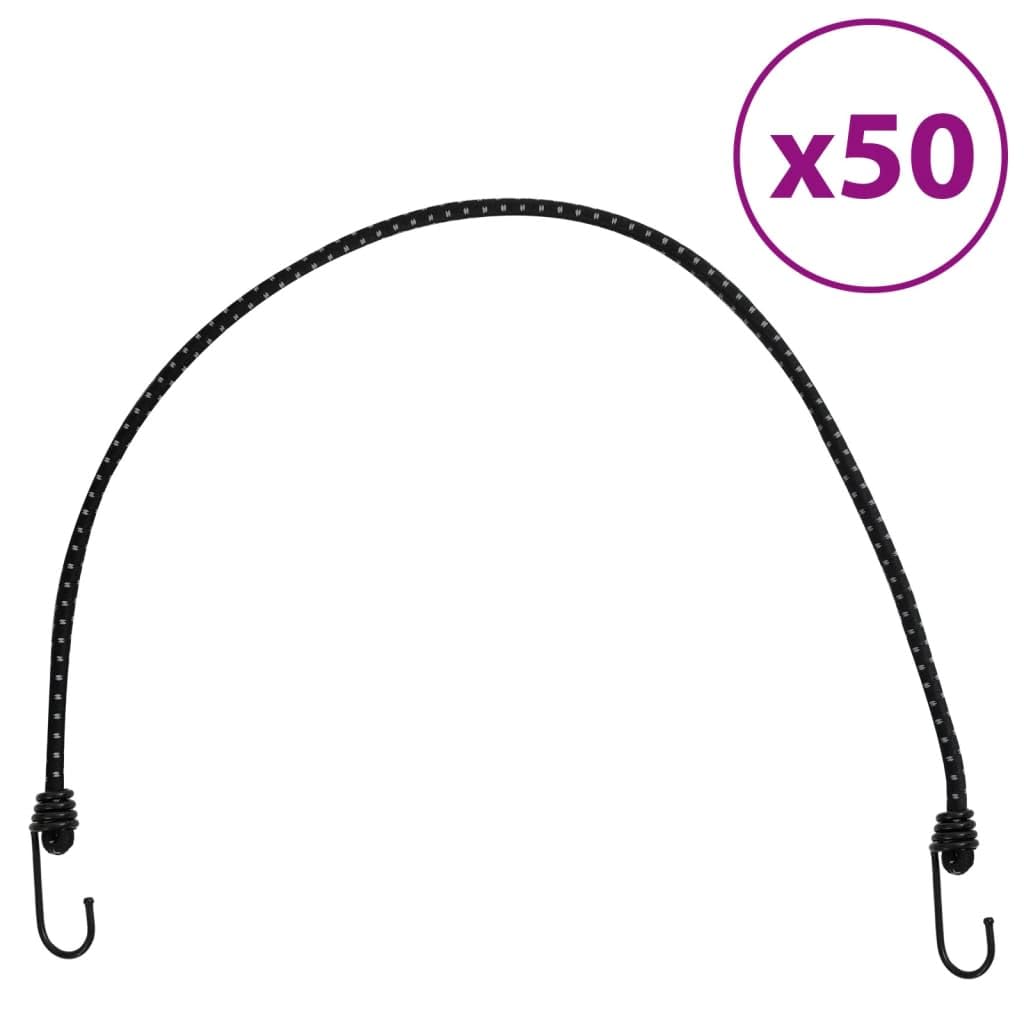 Homgoday Lot de 50 tendeurs avec bandes réfléchissantes et crochets - 88 cm - Pour sécuriser les bâches, bagages, tentes, vélos, meubles de jardin, couvercles de poubelle à roulettes