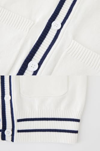 England Style Knit Sweater V-Neck Teen Childrens Sweater Solid Color Long Sleeve Cardigan Fall Winter Cotton Outerwear4