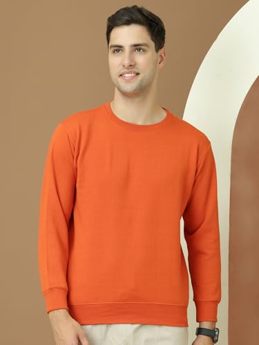 Image of Mack Jonney Fleece Regular Fit Solid Round Neck Sweatshirt for Men-MACK639877